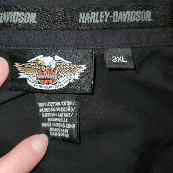 Charcoal Harley-Davidson button up long sleeve 100% Cotton Shirt 3XL - Picture 6 of 6